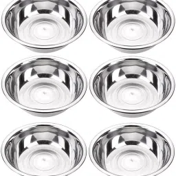 Stainless Steel Mixing Bowl Stainless Steel Curve Light-Weight Mixing Bowl, Pack of 6, 500 ml, (Bowls for Storing, Serving; Ideal for Gifting)-image-0
