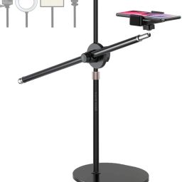BROLAVIYA Floor Stand with Metal Body, 1/4 Inch Head, 360° Rotation with Mobile Bracket Mobile Holder-13
