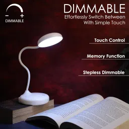 redbloom Flexible Gooseneck &Table Lamp,Desk Lamp with USB port Study Lamp(22 cm,White) Study Lamp image 3