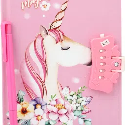 technochitra Unicorn Password Lock Diary for Girls A5 Notebook Single 80 Pages image 4