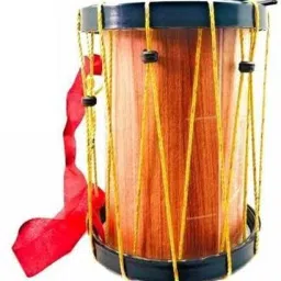 Indian Made Toy Chenda for Kids and Decor, Perfect Size Chenda / Dhol Toy for Kids with Hanging Thread and Sticks Made of Wood and Plastic (Large 25 CM)-21