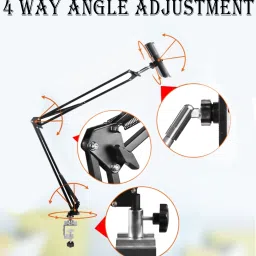 subton Photography Mobile & Tablet Holder Tripod Camera Stand with 360 Rotation for Overhead Video shooting,Cooking Videos,Online Claases YouTube Short Videos etc Compatible with All Mobile Phones & Tablets Tripod, Monopod, Tripod Clamp, Tripod Bracket, Tripod Ball Head image 3