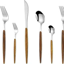 Silver Cutlery Set - 4 Forks|4 Spoons|2 Steak Knife for Home,Restaurant,Gifting Stainless Steel Cutlery Set-image-46