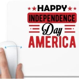 UDNAG White Mousepad 'American Independance Day | Happy independece day America' for Computer / PC / Laptop [230 x 200 x 5mm] Non Slip Base Mousepad-image-32