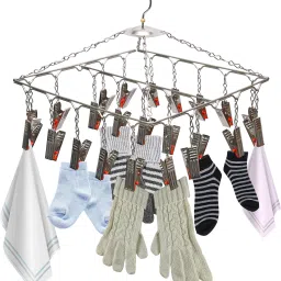 25-Clip Clothes Drying Hanger for Hanging Napkins, Socks, Lingerie / Rust-Free Stainless Steel Cloth Clips-picture-15
