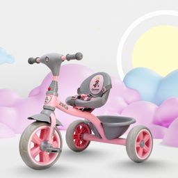 Zeta Baby Tricycle with Backrest & Rear Storage Basket for Kids Heavy Pedal Ride-on Cycle for Boys & Girls 1-5-Year Tricycle-image-46