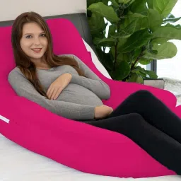 Polyester Fibre Solid Pregnancy Pillow Pack of 1-image-89