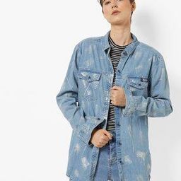 Slim Fit Denim Shirt with Flap Pockets-image-23