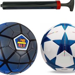 NEW PVC STAR BLUE FOOTBALL COMBO WITH PUMP Football - Size: 5-image-28
