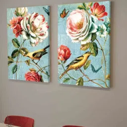 art street Retro Bird Multicolour Engineered Wood (Set of 2) Art Panels-picture-29