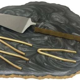 Resin Cake Stand with Cake Server Made With Stainless Steel (Grey) Stainless Steel Cake Server-18