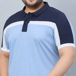 Men Colorblock Polo Neck Cotton Blend Multicolor T-Shirt-image-53