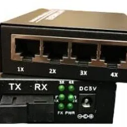 RAMEX Media Converter 4 Ethernet Ports to Fiber 100Base-FX Single Mode 20KM 1 Ports 1000 Mbps Network Switch-image-82
