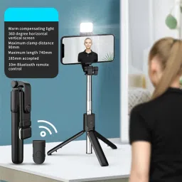 ModishOmbre Wireless Remote Selfie Stick Bluetooth Selfie Stick with Light, Three-in-One Compact Selfie Stick with Integrated with Tripod Bluetooth Selfie Stick Bluetooth Selfie Stick image 5