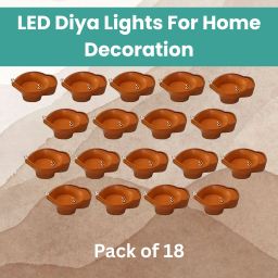 Water Sensor Diya, Electric LED Diyas for Diwali & Office Décor Pack of 18 P249 Plastic (Pack of 18) Table Diya Set-image-93
