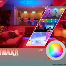 mvl Maxa 10-Watts 7-in-1 Multicolour Round Led Conceal Down Light Pack of 2 Ceiling Light Ceiling Lamp image 3