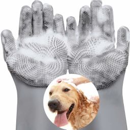 Magic Silicone Dish Washing Gloves, Silicon Cleaning Gloves, Silicon Hand Gloves Grooming Gloves for Dog, Cat-20