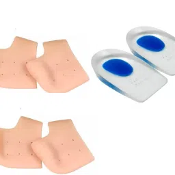 Silicon Gel Heel Pad Socks, AND cracked Heels Repair Heel Support (3 Pair) Heel Support-image-6