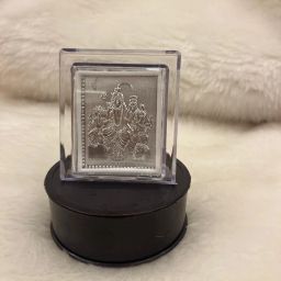 999 silver lord shiva parivar photo stand Decorative Showpiece - 7.5 cm-image-73