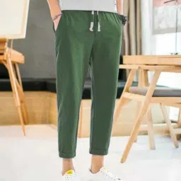 Men Solid Green Track Pants-image-47