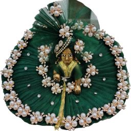 Laddu Gopal Ji premium quality heavy dress with mukut size no 1 (handwork) Dress-image-11