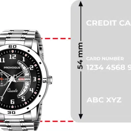provogue Classy Look Black Dial and Sliver Chain Analog Watch - For Men Basic Analog Watch for Men with Day and Date Display image 4