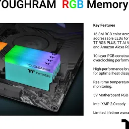 Thermaltake TOUGHRAM RGB DDR4 8 GB (Dual Channel) PC (RG27D408GX2-3600C18A) image 3