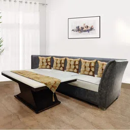 Good Vibes Brown & Grey Set of 5 Embroidered Velvet Square Cushion Covers-18