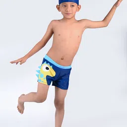 Yellow Bee Boys Printed Swim Shorts With Swim Cap-image-82