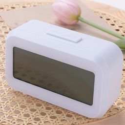 Kuber Industries White Contemporary Alarm Clock-16