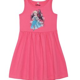 Disney by Wear Your Mind Girls Pink Elsa Print Cotton A-Line Dress-image-47