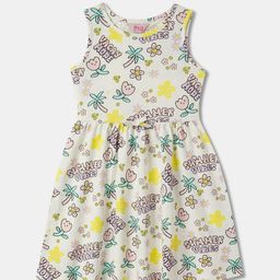 R&B Girls Conversational Printed Sleeveless Cotton Peplum Dress-picture-38