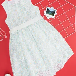 Pantaloons Junior Girls Floral Print Pure Cotton Fit & Flare Dress-picture-26