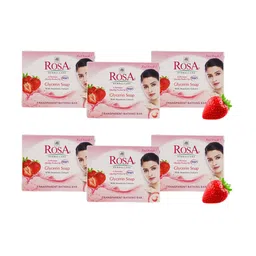 ROSA Set of 6 Glycerin Soaps with Strawberry Extract - 100 g Each image 1