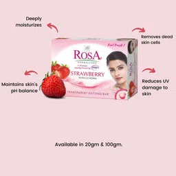 ROSA Set of 3 Glycerin Soaps with Strawberry Extract - 100 g Each image 5