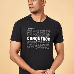 Ajile by Pantaloons Men Typography Printed Slim Fit T-shirt-image-83