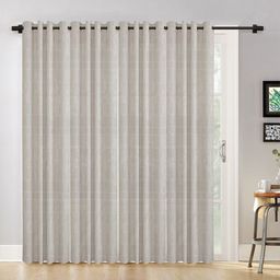 HOSTA HOMES Cream-Coloured Set of 4 Floral Sheer Long Door Curtains-24
