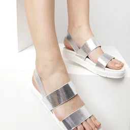 Marc Loire Textured Double Strap Flatform Heels-8