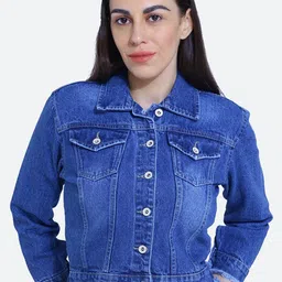 FCK-3 Frayed Washed Crop Cotton Denim Jacket-picture-54
