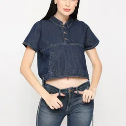 SPYKAR Women Synthetic Crop Denim Jacket-picture-17