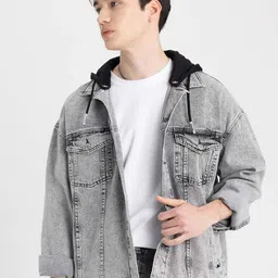 DeFacto Men Washed Longline Denim Jacket-picture-6