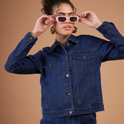 SASSAFRAS Blue Spread Collar Denim Jacket-picture-37