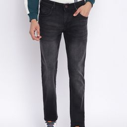 Cantabil Men Black Jean Low Distress Light Fade Jeans-image-98