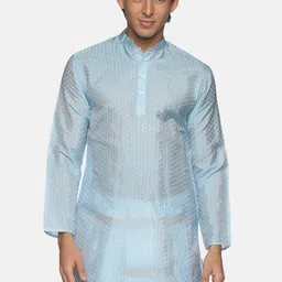 Sethukrishna Men Blue Woven Design Kurta-image-56