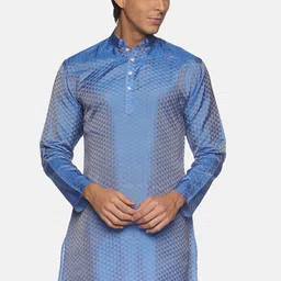 Sethukrishna Men Blue Geometric Printed Kurta-image-63