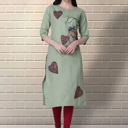 KALINI Abstract Embroidered Pure Cotton Straight Kurta-picture-11