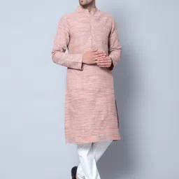 Latest Chikan Garments Striped Mandarin Collar Thread Work Cotton Kurta-image-65