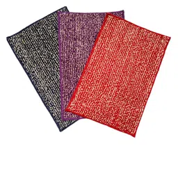 PEQURA  Red & Purple 110 GSM Microfibre 3 Pieces Anti-Skid Bathroom Mats-image-40