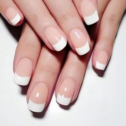 vembley Special Set of 24 Artificial Reusable Nails in French Manicure Style With Glue image 4
