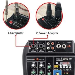MX 4-Channel Audio Mixer with Bluetooth, USB, 48V Phantom Power & Headphone Out | Compact DJ Mixer Console for Podcasting, Streaming, Live Sound & Home Studio Setup image 3